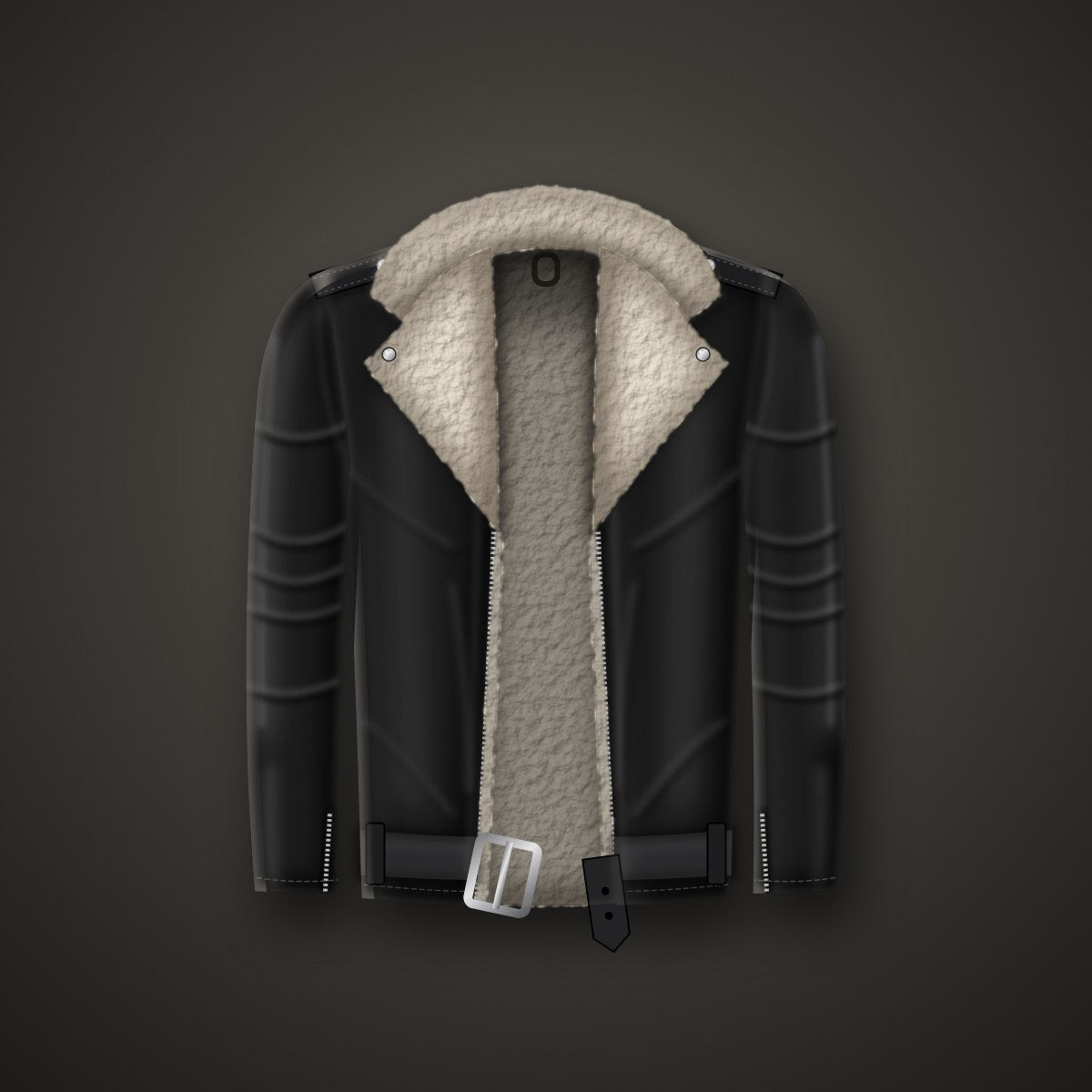 Hollowmere Suede Shearling Biker Jacket - Asymmetric Zip