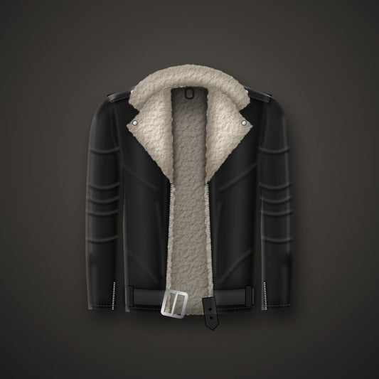 Hollowmere Suede Shearling Biker Jacket - Asymmetric Zip