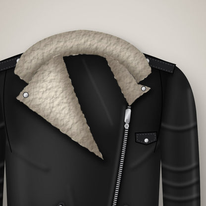 Hollowmere Suede Shearling Biker Jacket - Asymmetric Zip