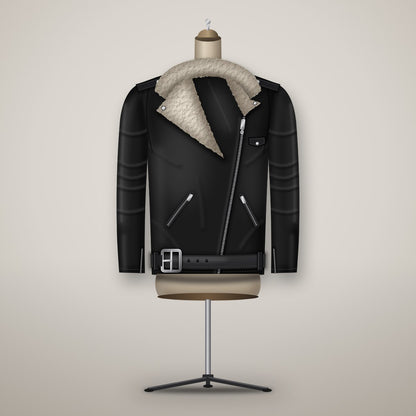 Hollowmere Suede Shearling Biker Jacket - Asymmetric Zip